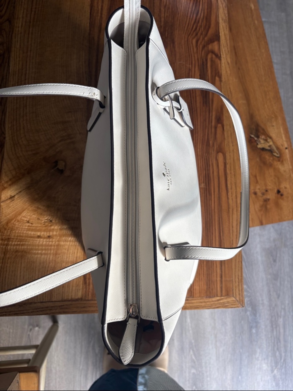 kate spade White Leather Tote with Luggage Tag - Picture 14 of 14